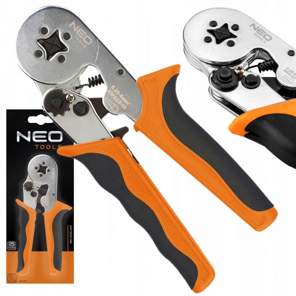 NEO 01-507 ZACISKARKA KOŃCÓWEK TULEJKOWYCH SZCZYPCE PRASKA 0,25 mm2 - 6 mm2 NEO 01-507 ZACISKARKA KOŃCÓWEK TULEJKOWYCH SZCZYPCE PRASKA 0,25 mm2 - 6 mm2