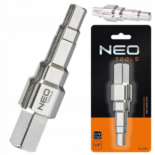 NEO KOŃCÓWKA WYMIENNA KLUCZA DO ŚRUBUNKÓW 1/2 STAL CHROMOWO-WANADOWA 02-069 NEO KOŃCÓWKA WYMIENNA KLUCZA DO ŚRUBUNKÓW 1/2 STAL CHROMOWO-WANADOWA 02-069