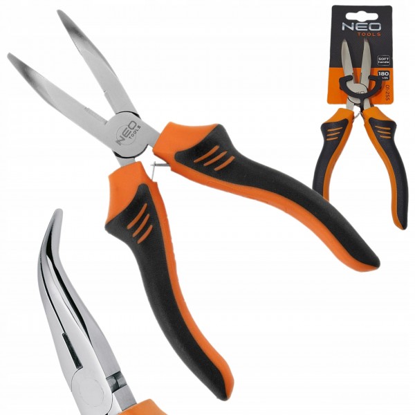 NEO SZCZYPCE WYDŁUŻONE WYGIĘTE 180mm TNĄCE Z HARTOWANEJ STALI 01-255 NEO SZCZYPCE WYDŁUŻONE WYGIĘTE 180mm TNĄCE Z HARTOWANEJ STALI 01-255