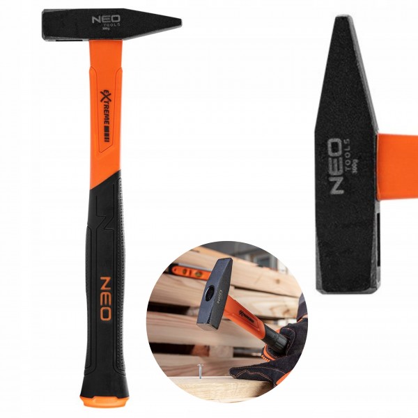 NEO MŁOTEK ŚLUSARSKI 300G TRZONEK WŁÓKNO SZKLANE FIBERGLASS 53 HRC 25-143 NEO MŁOTEK ŚLUSARSKI 300G TRZONEK WŁÓKNO SZKLANE FIBERGLASS 53 HRC 25-143