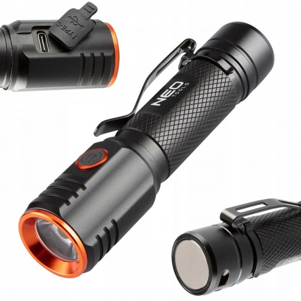 NEO LATARKA RĘCZNA AKUMULATOROWA USB IPX 6 C 2000lm LED 5 STOPNI 99-067 NEO LATARKA RĘCZNA AKUMULATOROWA USB IPX 6 C 2000lm LED 5 STOPNI 99-067