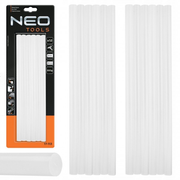 NEO WKŁADY KLEJOWE 11MM PRZEZROCZYSTE 12 SZTUK 5,5x250 DO PISTOLETU 17-113 NEO WKŁADY KLEJOWE 11MM PRZEZROCZYSTE 12 SZTUK 5,5x250 DO PISTOLETU 17-113