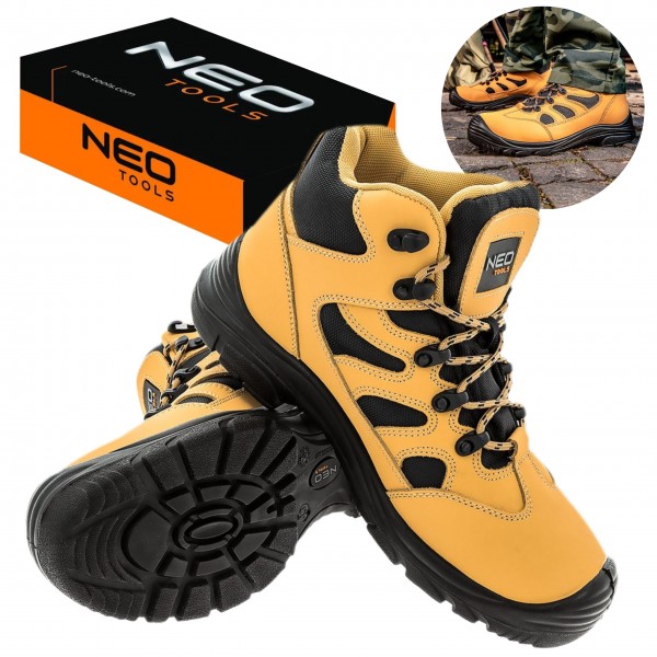 BUTY TRZEWIKI ROBOCZE OCHRONNE SKÓRZANE S3 SRC BEZ METALU NEO 82-125 r. 44