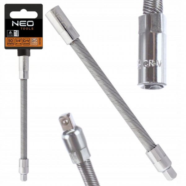 NEO PRZEDŁUŻKA 1/4x140mm ELASTYCZNA ZE STALI CHROMOWO WANADOWEJ 08-557 NEO PRZEDŁUŻKA 1/4x140mm ELASTYCZNA ZE STALI CHROMOWO WANADOWEJ 08-557