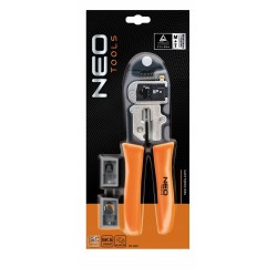 NEO ZACISKARKA DO SKRĘTKI SZCZYPCE DO KOŃCÓWEK TEL. 8p 6p 4p RJ45 RJ11 RJ12