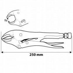 NEO KLUCZ SZCZYPCE ZACISKOWE UNIWERSALNE 250 MM OKRĄGŁE SZCZĘKI 01-216