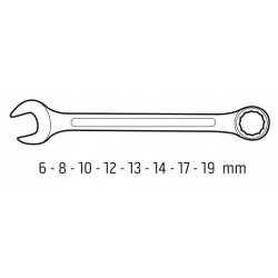 NEO KOMPLET ZESTAW KLUCZE PŁASKO-OCZKOWE 6-19mm ETUI PŁACHTA 8 SZTUK