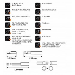 NEO ZESTAW KOŃCÓWKI WKRĘTAKOWE BITY TORX IMBUS 99ELEMENTÓW +SKRZYNKA 06-104