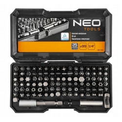 NEO ZESTAW KOŃCÓWKI WKRĘTAKOWE BITY TORX IMBUS 99ELEMENTÓW +SKRZYNKA 06-104