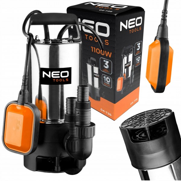 NEO POMPA ZATAPIALNA ZANURZENIOWA DO WODY BRUDNEJ 1100W PŁYWAK 04-736 NEO POMPA ZATAPIALNA ZANURZENIOWA DO WODY BRUDNEJ 1100W PŁYWAK 04-736
