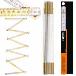 NEO TOOL MIARA SKŁADANA DREWNIANA 2M BIAŁOŻÓŁTA OBUSTRONNA PODZIAŁKA 74-020