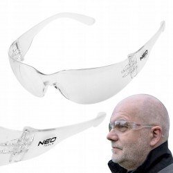 NEO 97-502 OKULARY OCHRONNE BIALE SOCZEWKI KLASA F