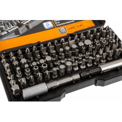NEO ZESTAW KOŃCÓWKI WKRĘTAKOWE BITY TORX IMBUS 99ELEMENTÓW +SKRZYNKA 06-104