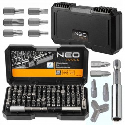 NEO ZESTAW KOŃCÓWKI WKRĘTAKOWE BITY TORX IMBUS 99ELEMENTÓW +SKRZYNKA 06-104