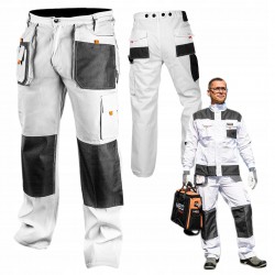 NEO SPODNIE ROBOCZE DO PASA BIAŁE S/48 81-120-S