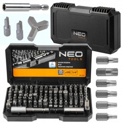 NEO ZESTAW KOŃCÓWKI WKRĘTAKOWE BITY TORX IMBUS 99ELEMENTÓW +SKRZYNKA 06-104