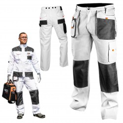 NEO SPODNIE ROBOCZE DO PASA BIAŁE S/48 81-120-S