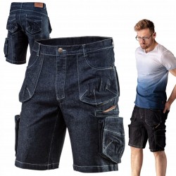 NEO KRÓTKIE SPODENKI ROBOCZE JEANS BAWEŁNIANE DENIM R. M/50 81-279-M
