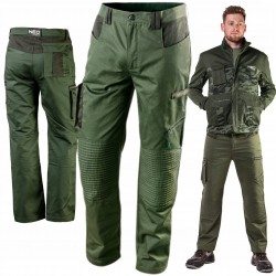NEO SPODNIE ROBOCZE CAMO OLIVE LEŚNIKA DO PASA SURVIVAL 81-222 S/48