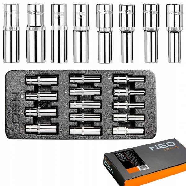 NEO WKŁAD NASADKI DŁUGIE 1/2 8-21MM 14SZT 84-243 NEO WKŁAD NASADKI DŁUGIE 1/2 8-21MM 14SZT 84-243
