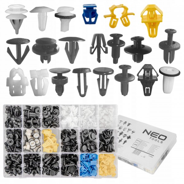 ZESTAW SPINEK samochodowych Honda 418szt NEO TOOLS ZESTAW SPINEK samochodowych Honda 418szt NEO TOOLS