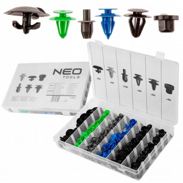 ZESTAW SPINEK samochodowych Opel 300szt NEO TOOLS
