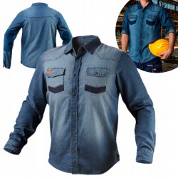 NEO KOSZULA ROBOCZA BAWEŁNA DENIM Jeansowa 81-549