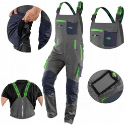 NEO 81-247 SPODNIE ROBOCZE ogrodniczki BAWEŁNA XL