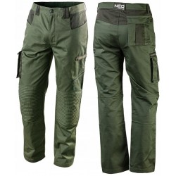 NEO SPODNIE ROBOCZE CAMO OLIVE LEŚNIKA DO PASA SURVIVAL 81-222 S/48