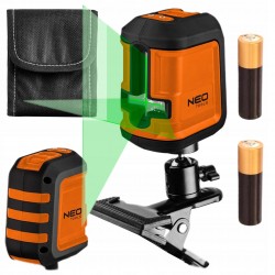 NEO LASER KRZYŻOWY POZIOMICA LASEROWA 15m ZIELONY 75-106 ETUI UCHWYT