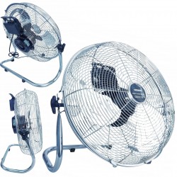 CYLKULATOR POWIETRZA WENTYLATOR PODŁOGOWY INOX200W MOCNY POKOJOWY 45cm 9118