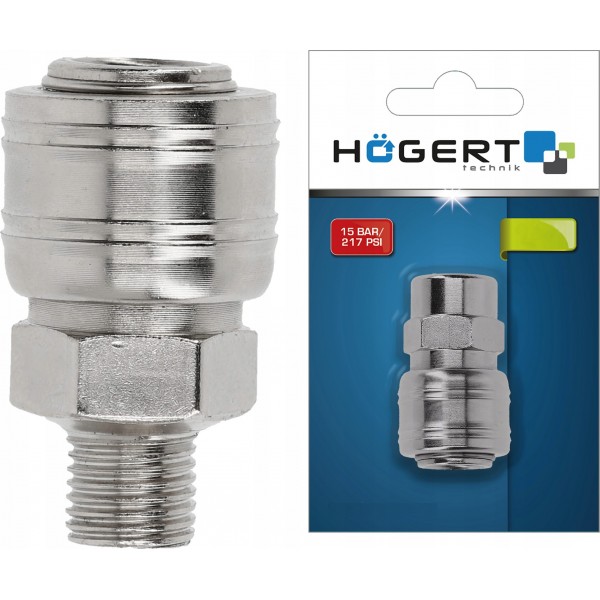 HOGERT SZYBKOZŁĄCZKA MĘSKA 1/4" DO NARZĘDZI PNEUMATYCZNYCH HT4R802 HOGERT SZYBKOZŁĄCZKA MĘSKA 1/4" DO NARZĘDZI PNEUMATYCZNYCH HT4R802