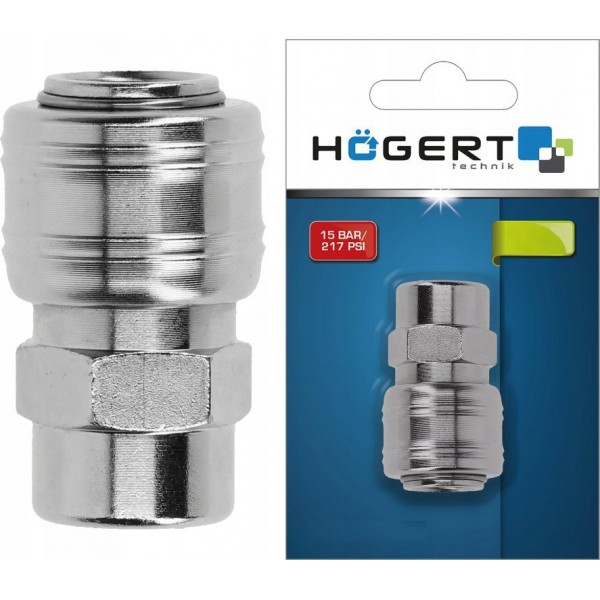 HOGERT SZYBKOZŁĄCZKA ŻEŃSKA 1/4" DO NARZĘDZI PNEUMATYCZNYCH HT4R801 HOGERT SZYBKOZŁĄCZKA ŻEŃSKA 1/4" DO NARZĘDZI PNEUMATYCZNYCH HT4R801