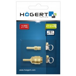 HOGERT ŁĄCZNIK SZYBKOZŁĄCZKA DO KOMPRESORA NA WĄŻ 8MM 4 ELEM. HT4R821