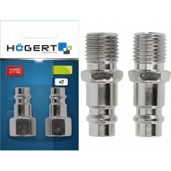 HOGERT KOŃCÓWKA DO WĘŻA MĘSKA 1/4" 2SZT DO NARZĘDZI PNEUMATYCZNYCH HT4R811