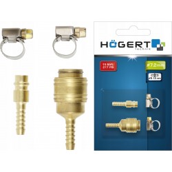 HOGERT ŁĄCZNIK SZYBKOZŁĄCZKA DO KOMPRESORA NA WĄŻ 8MM 4 ELEM. HT4R821