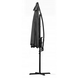 PARASOL OGRODOWY SZARY DUŻY SKŁADANY REGULOWANY Z WYSIEGNIKIEM 350CM 3,5M