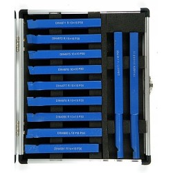 ZESTAW NOŻY TOKARSKICH STALOWYCH 10x10mm 11 SZTUK NÓŻ TOKARSKI 10882