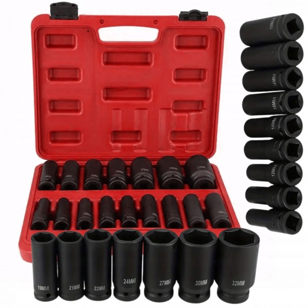 ZESTAW NASADKI UDAROWE 1/2" 10-32 mm 16szt. DŁUGIE KRÓTKIE WALIZKA KD11769 ZESTAW NASADKI UDAROWE 1/2" 10-32 mm 16szt. DŁUGIE KRÓTKIE WALIZKA KD11769