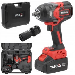 YATO KLUCZ UDAROWY BEZSZCZOTKOWY AKUMULATOROWY 18V 1/2'' 1200NM 4Ah ADAPTER