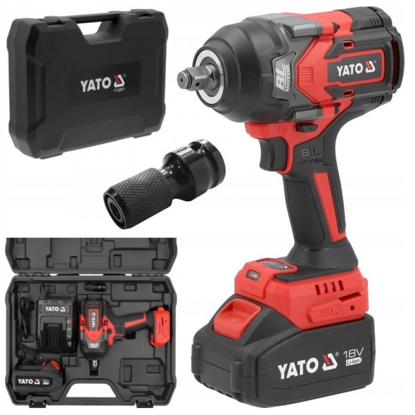 YATO KLUCZ UDAROWY BEZSZCZOTKOWY AKUMULATOROWY 18V 1/2'' 1200NM 4Ah ADAPTER YATO KLUCZ UDAROWY BEZSZCZOTKOWY AKUMULATOROWY 18V 1/2'' 1200NM 4Ah ADAPTER