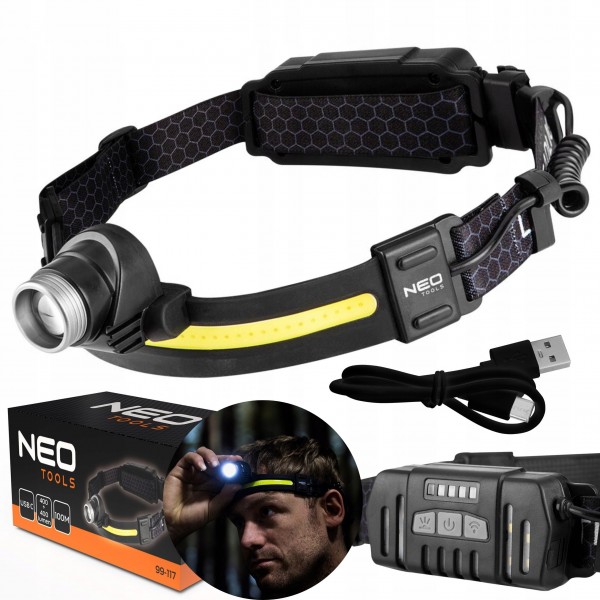NEO LATARKA CZOŁOWA LED BELT 2.0 CZOŁOWKA DO 100m 400+400lm USB-C 99-117 NEO LATARKA CZOŁOWA LED BELT 2.0 CZOŁOWKA DO 100m 400+400lm USB-C 99-117