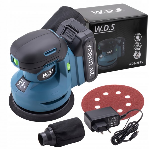 SZLIFIERKA MIMOŚRODOWA AKUMULATOROWA 21V 3.0Ah 125mm WDS2525 SZLIFIERKA MIMOŚRODOWA AKUMULATOROWA 21V 3.0Ah 125mm WDS2525
