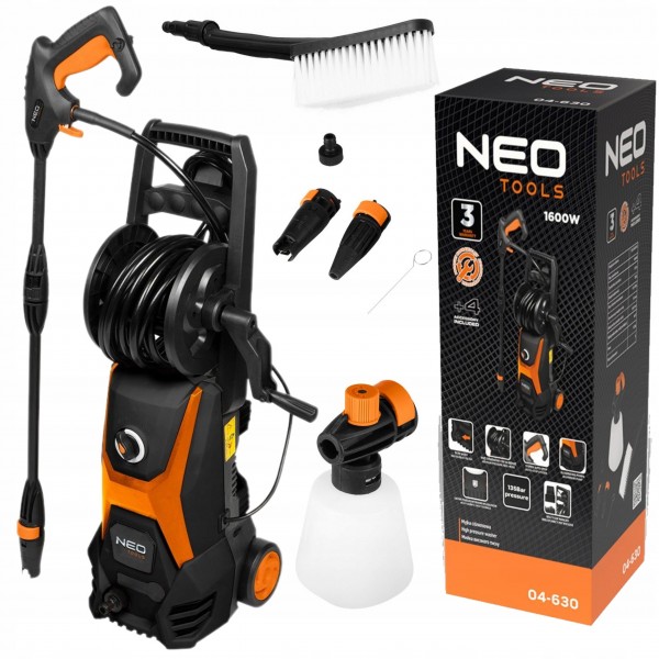 NEO MYJKA CIŚNIENIOWA 1600W 408l/h 135 bar + AKCESORIA 04-630 NEO MYJKA CIŚNIENIOWA 1600W 408l/h 135 bar + AKCESORIA 04-630