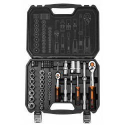 NEO ZESTAW KLUCZE NASADOWE 1/2" 1/4" 73elem CRV BITY TORX NASADKI WALIZKA