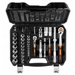 NEO ZESTAW KLUCZE NASADOWE 1/2" 1/4" 73elem CRV BITY TORX NASADKI WALIZKA