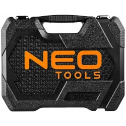NEO ZESTAW KLUCZE NASADOWE 1/2" 1/4" 73elem CRV BITY TORX NASADKI WALIZKA