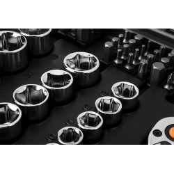 NEO ZESTAW KLUCZE NASADOWE 1/2" 1/4" 73elem CRV BITY TORX NASADKI WALIZKA