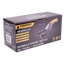 POWERMAT NOŻYCE AKUMULATOROWE 1,5Ah 3,6V 2w1 DO TRAWY KRZEWÓW PM-ANTK-3.6T