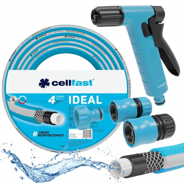 CELLFAST WĄŻ OGRODOWY 4-WARSTWOWY 27BAR 50m PISTOLET + 3x ZŁĄCZKA 3/4" CELLFAST WĄŻ OGRODOWY 4-WARSTWOWY 27BAR 50m PISTOLET + 3x ZŁĄCZKA 3/4"